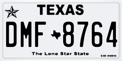 TX license plate DMF8764