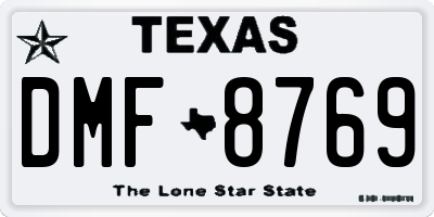 TX license plate DMF8769