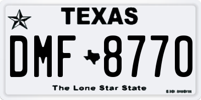 TX license plate DMF8770