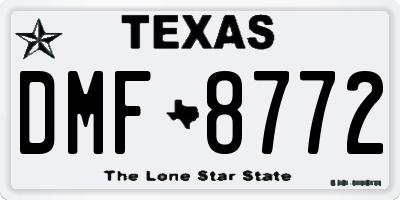 TX license plate DMF8772