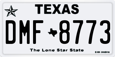 TX license plate DMF8773