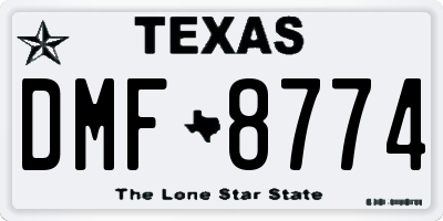 TX license plate DMF8774
