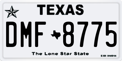 TX license plate DMF8775