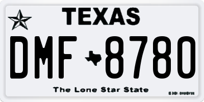 TX license plate DMF8780
