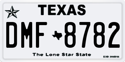 TX license plate DMF8782