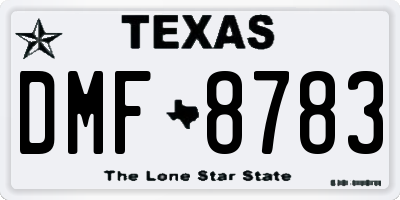 TX license plate DMF8783