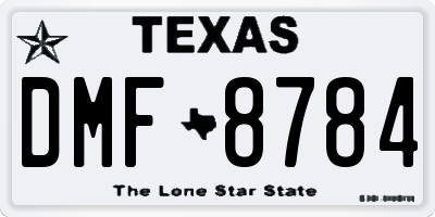 TX license plate DMF8784