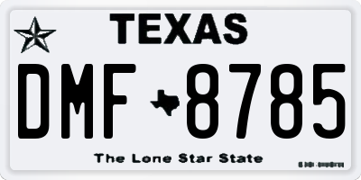 TX license plate DMF8785