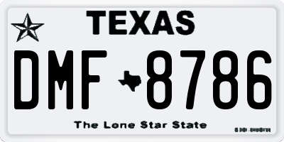 TX license plate DMF8786