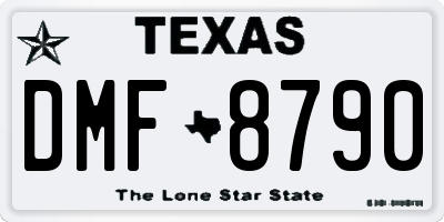 TX license plate DMF8790