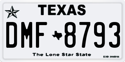 TX license plate DMF8793