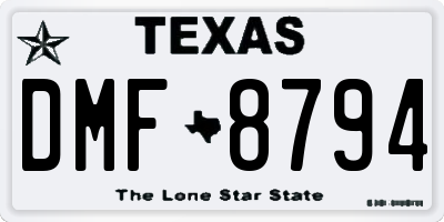 TX license plate DMF8794
