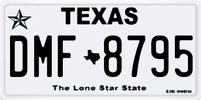 TX license plate DMF8795