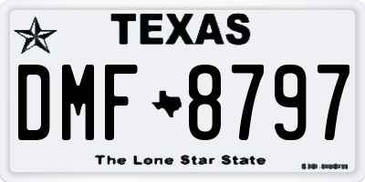 TX license plate DMF8797