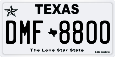 TX license plate DMF8800