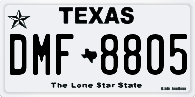 TX license plate DMF8805