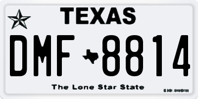 TX license plate DMF8814