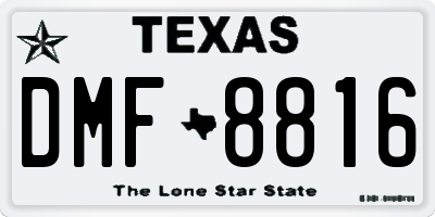 TX license plate DMF8816