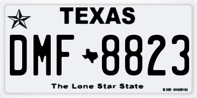 TX license plate DMF8823