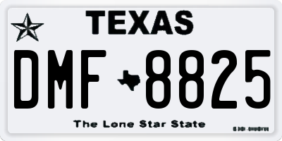 TX license plate DMF8825
