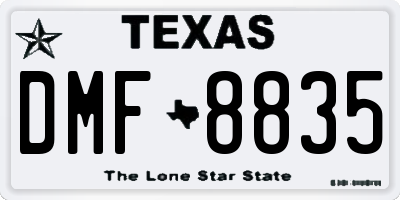TX license plate DMF8835