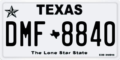 TX license plate DMF8840