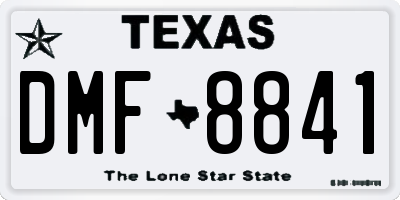 TX license plate DMF8841