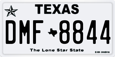 TX license plate DMF8844