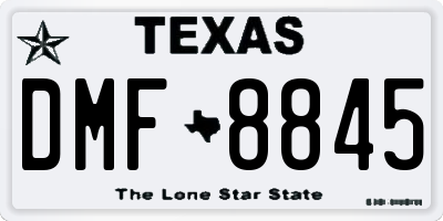 TX license plate DMF8845