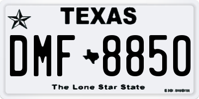 TX license plate DMF8850