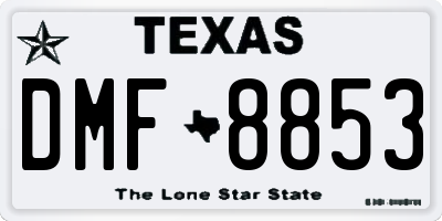 TX license plate DMF8853
