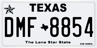 TX license plate DMF8854