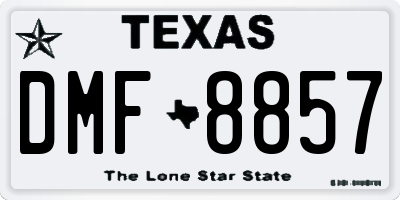 TX license plate DMF8857
