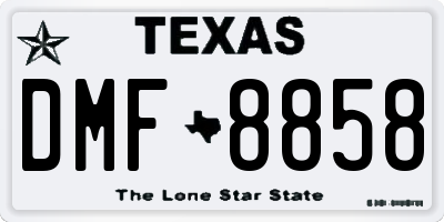 TX license plate DMF8858