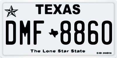 TX license plate DMF8860
