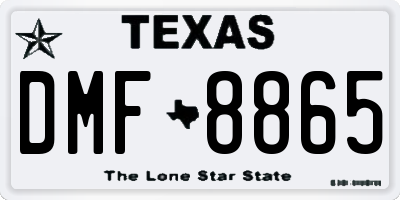TX license plate DMF8865