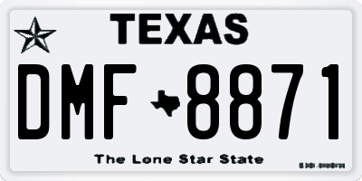 TX license plate DMF8871