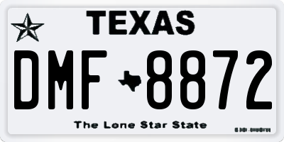 TX license plate DMF8872