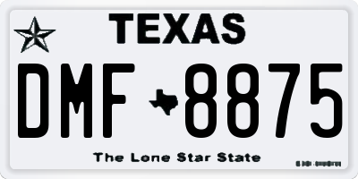 TX license plate DMF8875