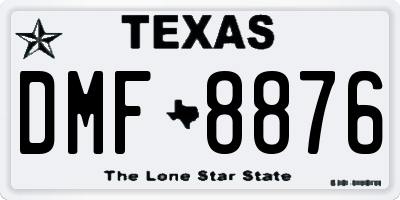 TX license plate DMF8876