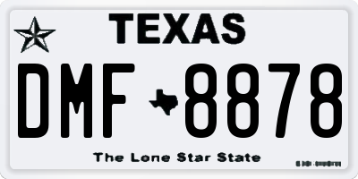 TX license plate DMF8878