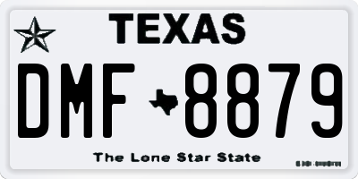 TX license plate DMF8879