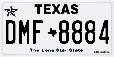 TX license plate DMF8884
