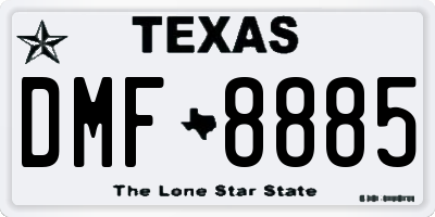 TX license plate DMF8885