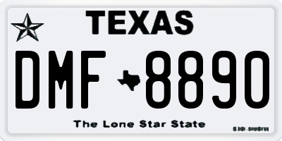 TX license plate DMF8890