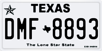 TX license plate DMF8893