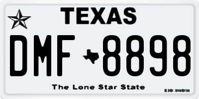 TX license plate DMF8898