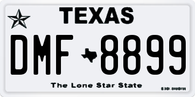 TX license plate DMF8899