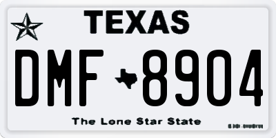 TX license plate DMF8904
