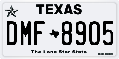 TX license plate DMF8905